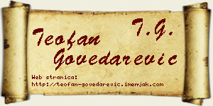 Teofan Govedarević vizit kartica